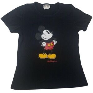 VTG Walt Disney World Mickey Tee Youth Girls L Made in USA 100% Cotton Retro Y2K